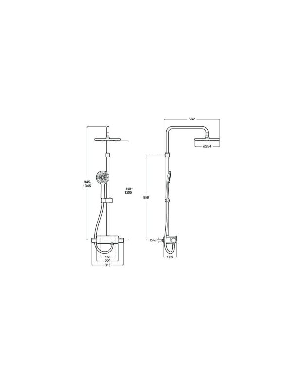 Columna termostática de ducha Roca DECK-T ROUND