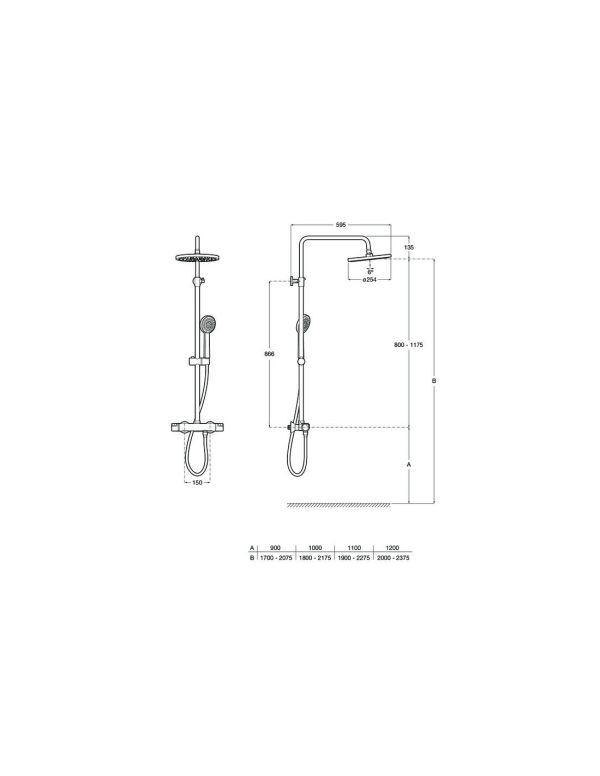 Columna termostática de ducha Roca VICTORIA-T PLUS